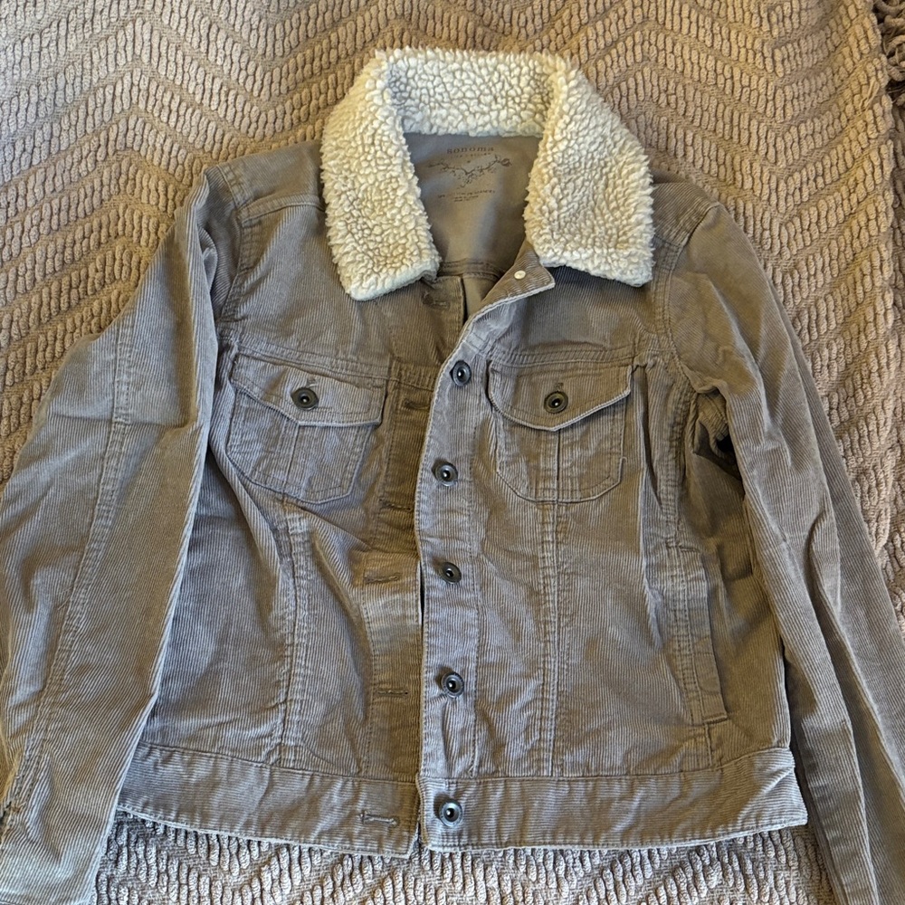 Sonoma Gray Sherpa-Lined Jean Jacket